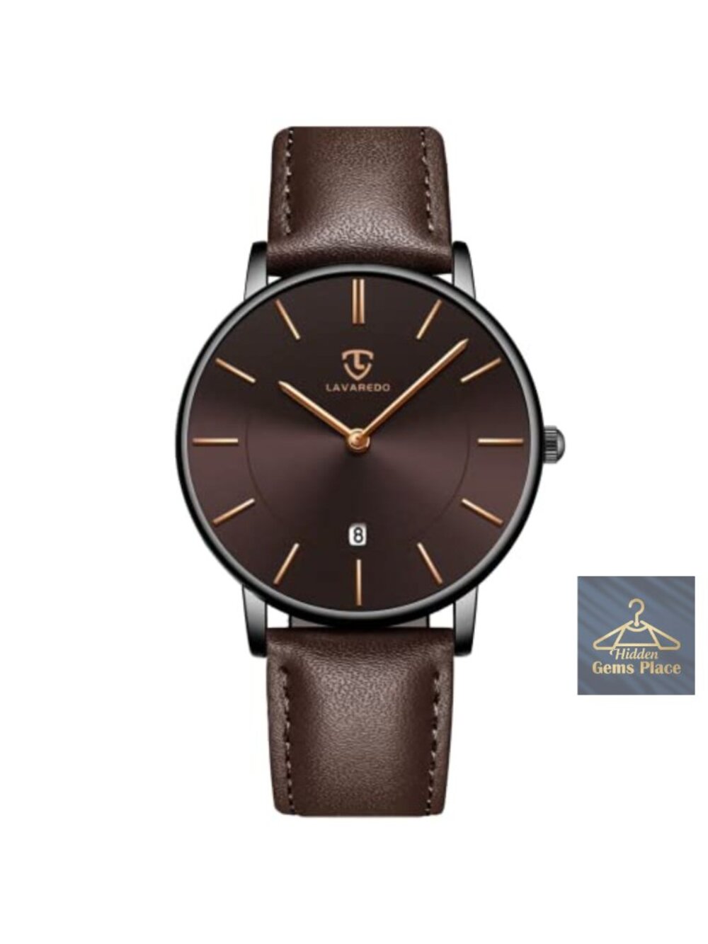 Men's Ultra-Thin Minimalist Leather Analog Date Watch